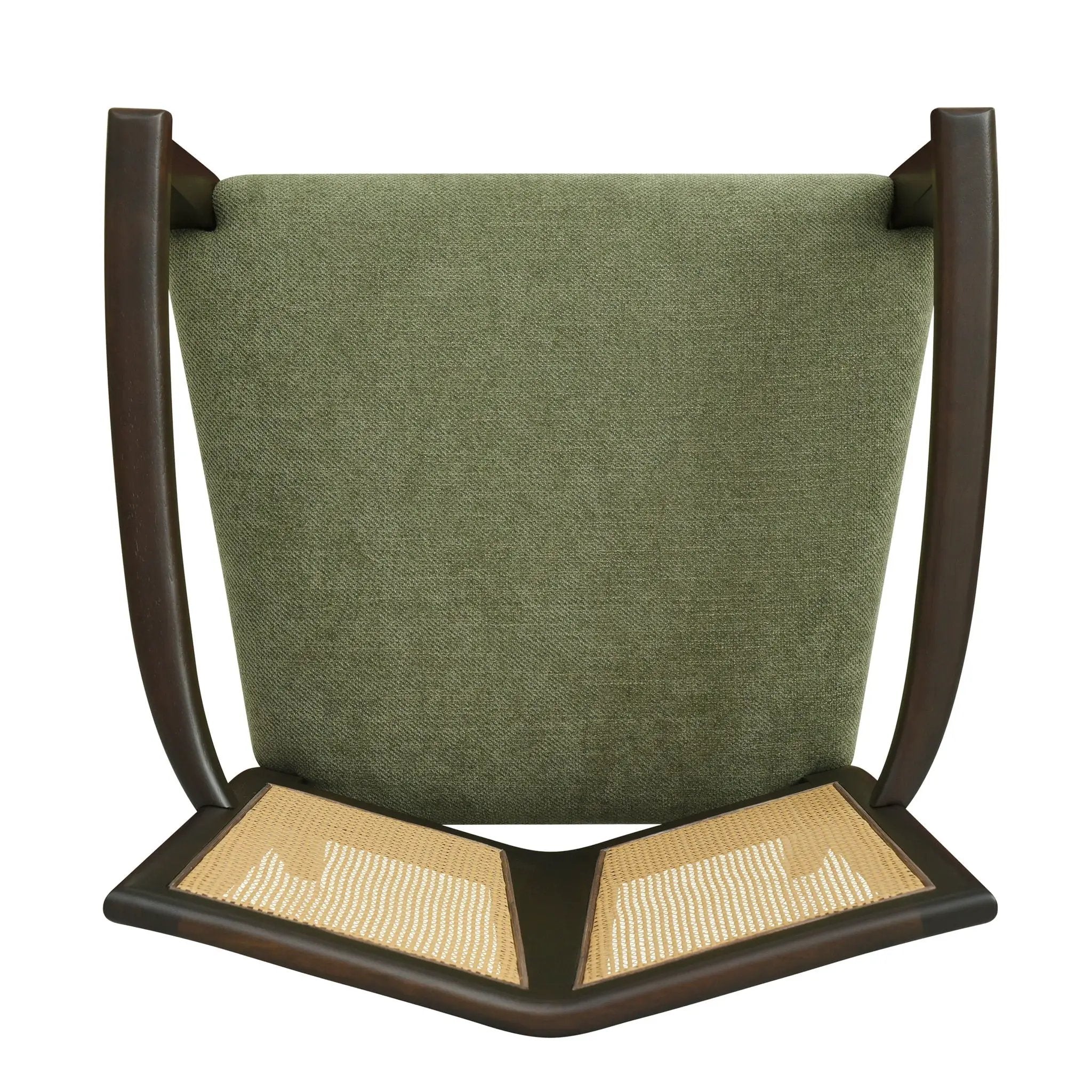 Mid Century Modern Arm Dining Chair Set With Rattan Backrest by HouseOfZazla