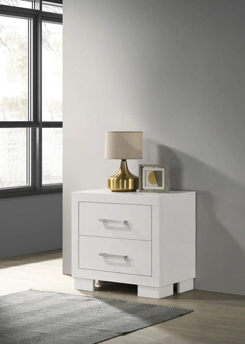 Jessica 2-drawer Nightstand Snow White by Unique Piece Furniture