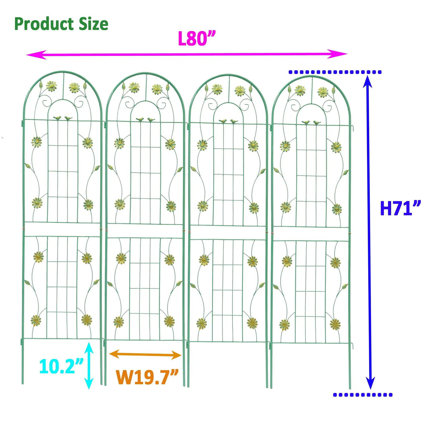 Metal Garden Trellis Rustproof Trellis For Climbing Plant Outdoor Flower Support by Unique Piece Furniture