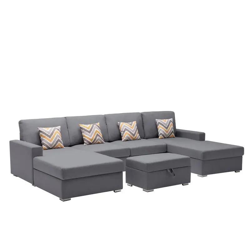 Nolan - Fabric 5 Piece Sectional Sofa With Interchangeable Legs by Unique Piece Furniture
