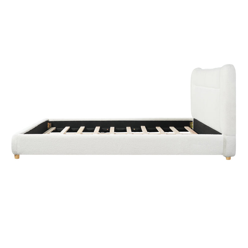 Minimalist Curved Headboard Teddy Bear Plush Bed, Queen by HouseOfZazla