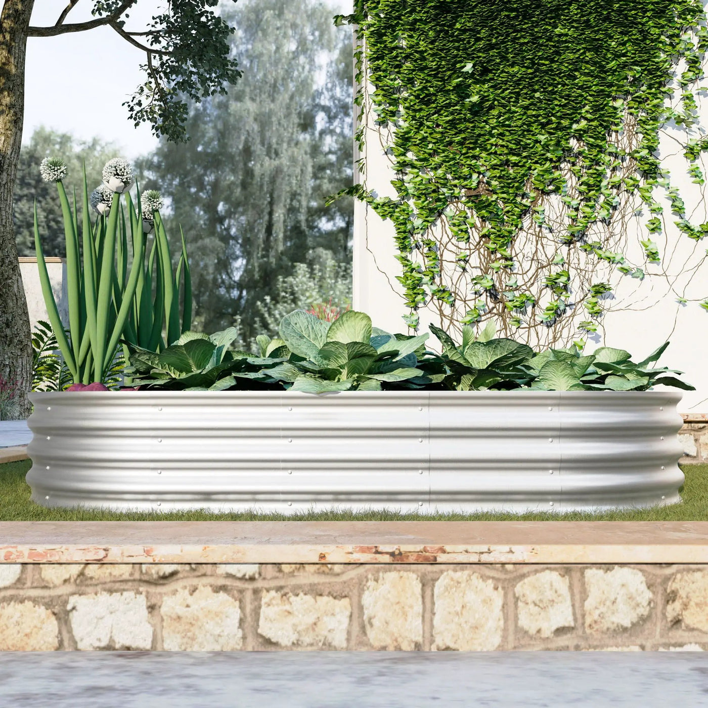 Heavy Duty Galvanized Raised Garden Bed Kit For Vegetables, Flowers & Herbs by HouseOfZazla