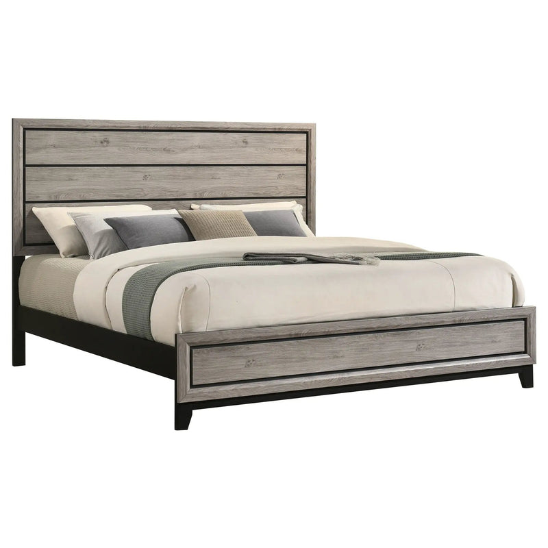 Watson Wood Eastern King Panel Bed Light Taupe by Unique Piece Furniture