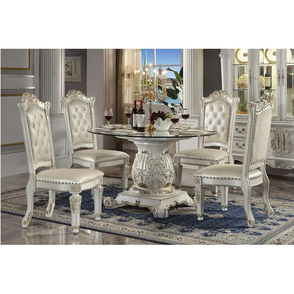 Vendome - Synthetic Leather Side Chair (Set of 2) - Antique Pearl by Unique Piece Furniture