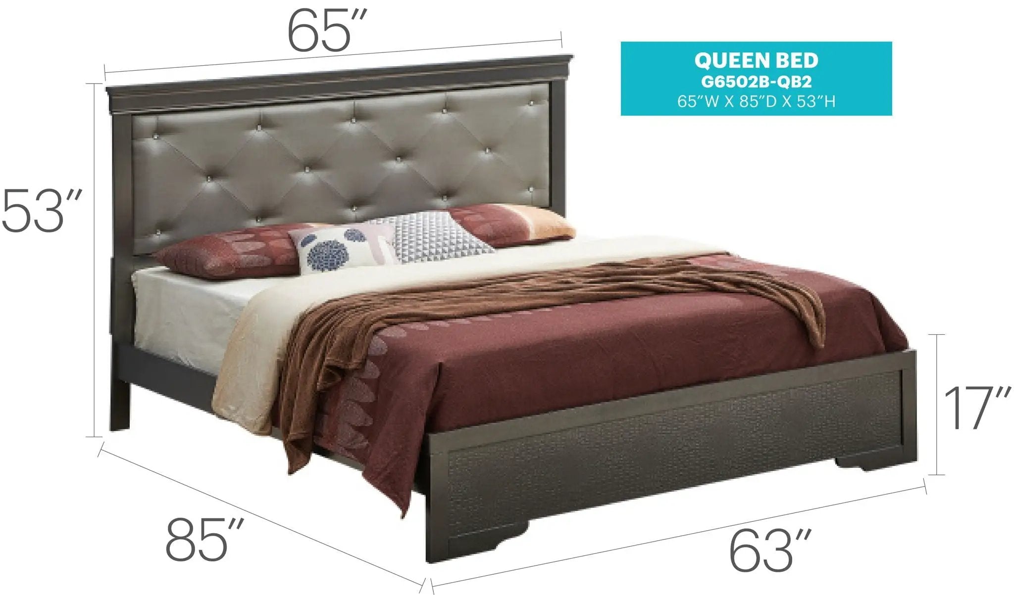 Chic Elegantly Designed Transitional Bed by Unique Piece Furniture