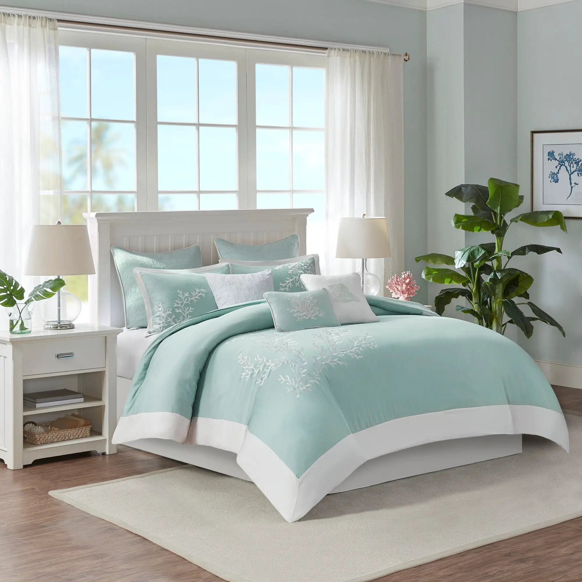Duvet Cover Mini Set Aqua King/Cal King by HouseOfZazla
