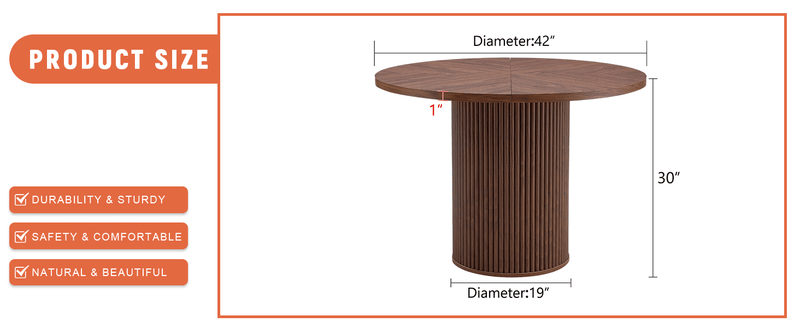 Modern Spliced Circular Dining Table With 42 Inch Diameter by HouseOfZazla