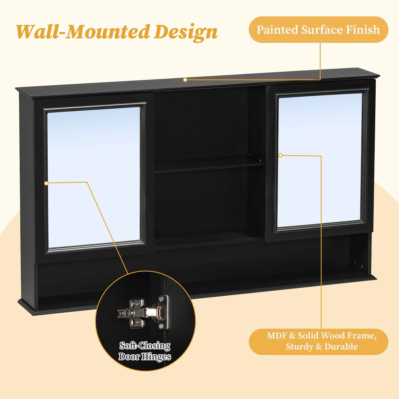 Double Sink Bathroom Vanity Set with Wall Mount Mirror Cabinet by HouseOfZazla