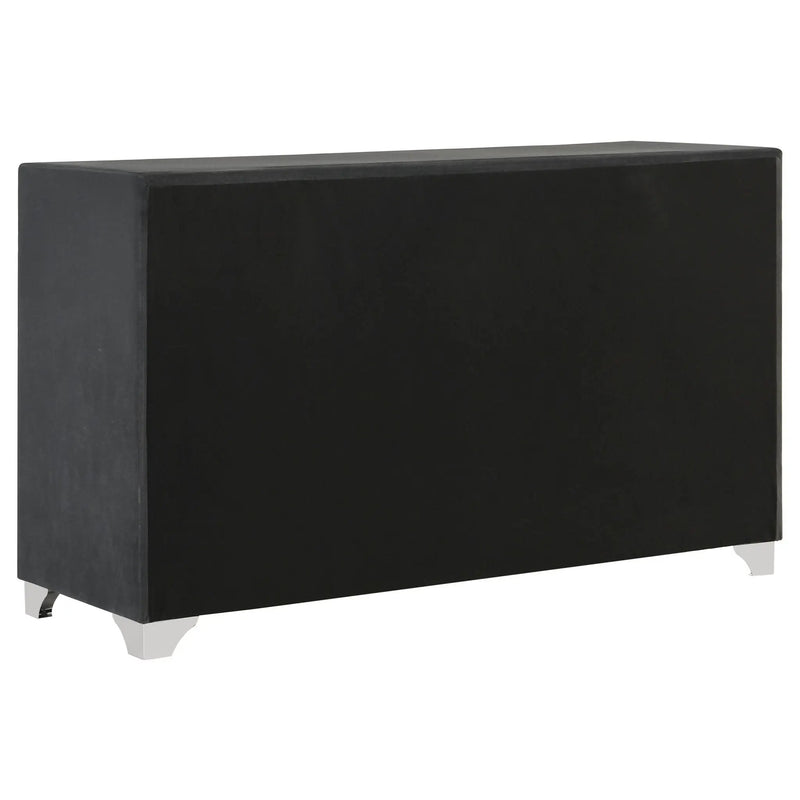 Melody 6-drawer Upholstered Dresser Grey by Unique Piece Furniture