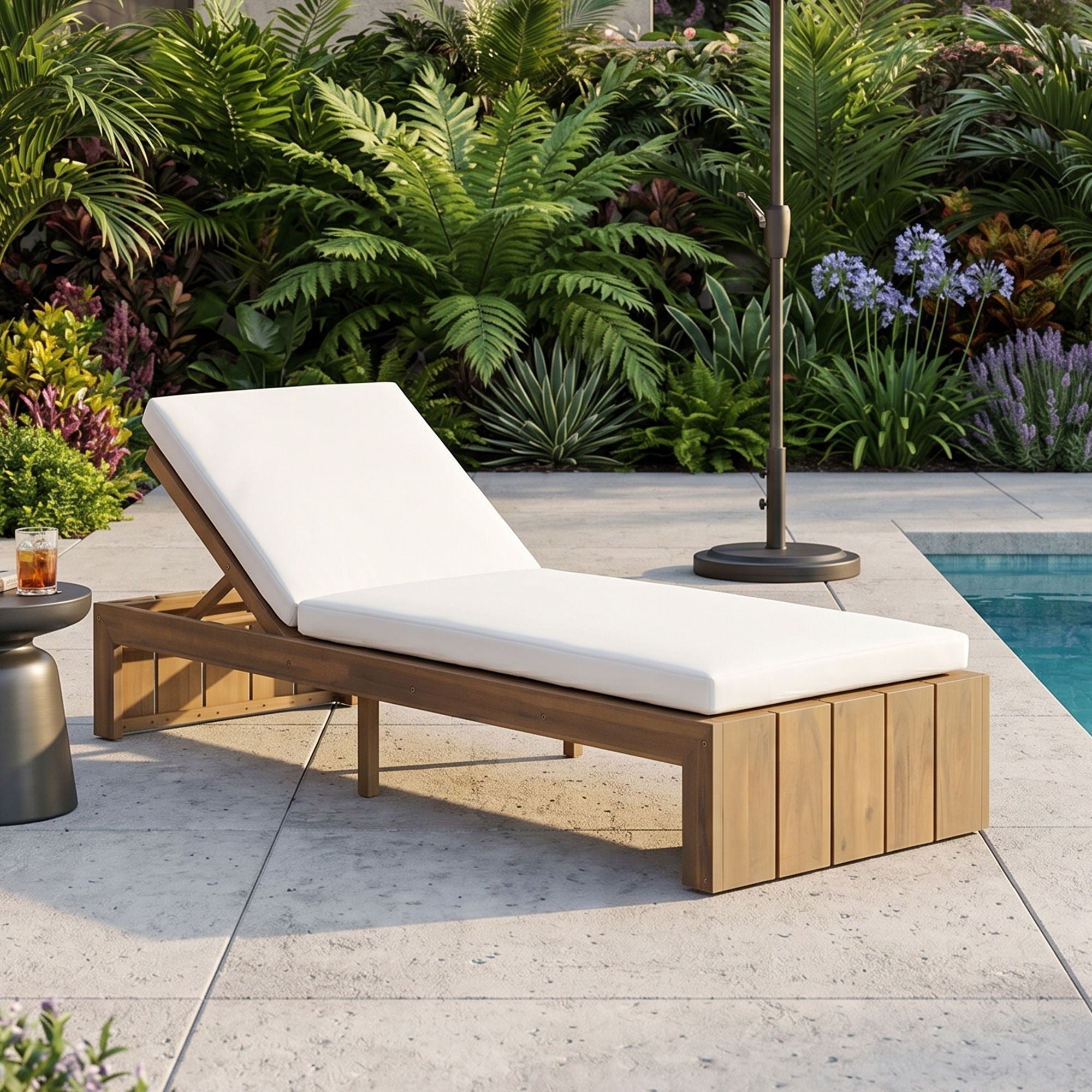 Adjustable Outdoor Chaise Lounge Patio Recliner With Removable Cushion by HouseOfZazla
