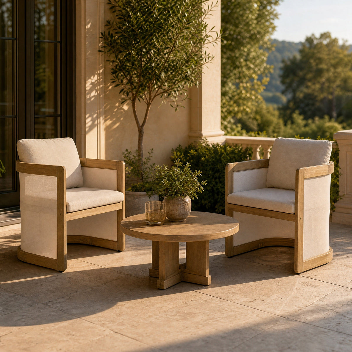Set of 2 Outdoor Patio Dining Armchairs, photo 2 of 10
