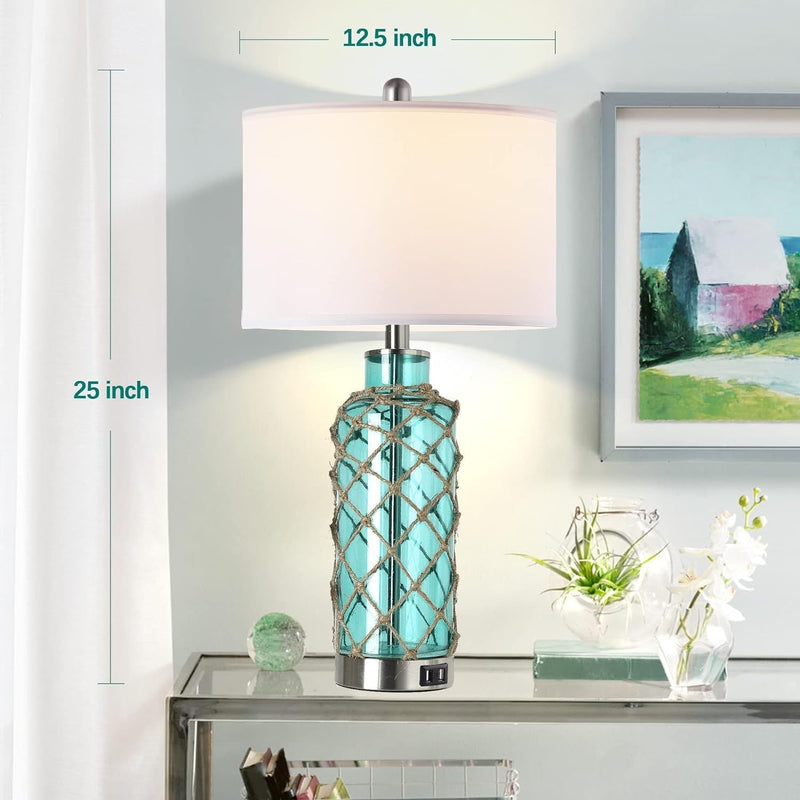 Cottage Nautical Accent Table Lamp Set of 2 by HouseOfZazla