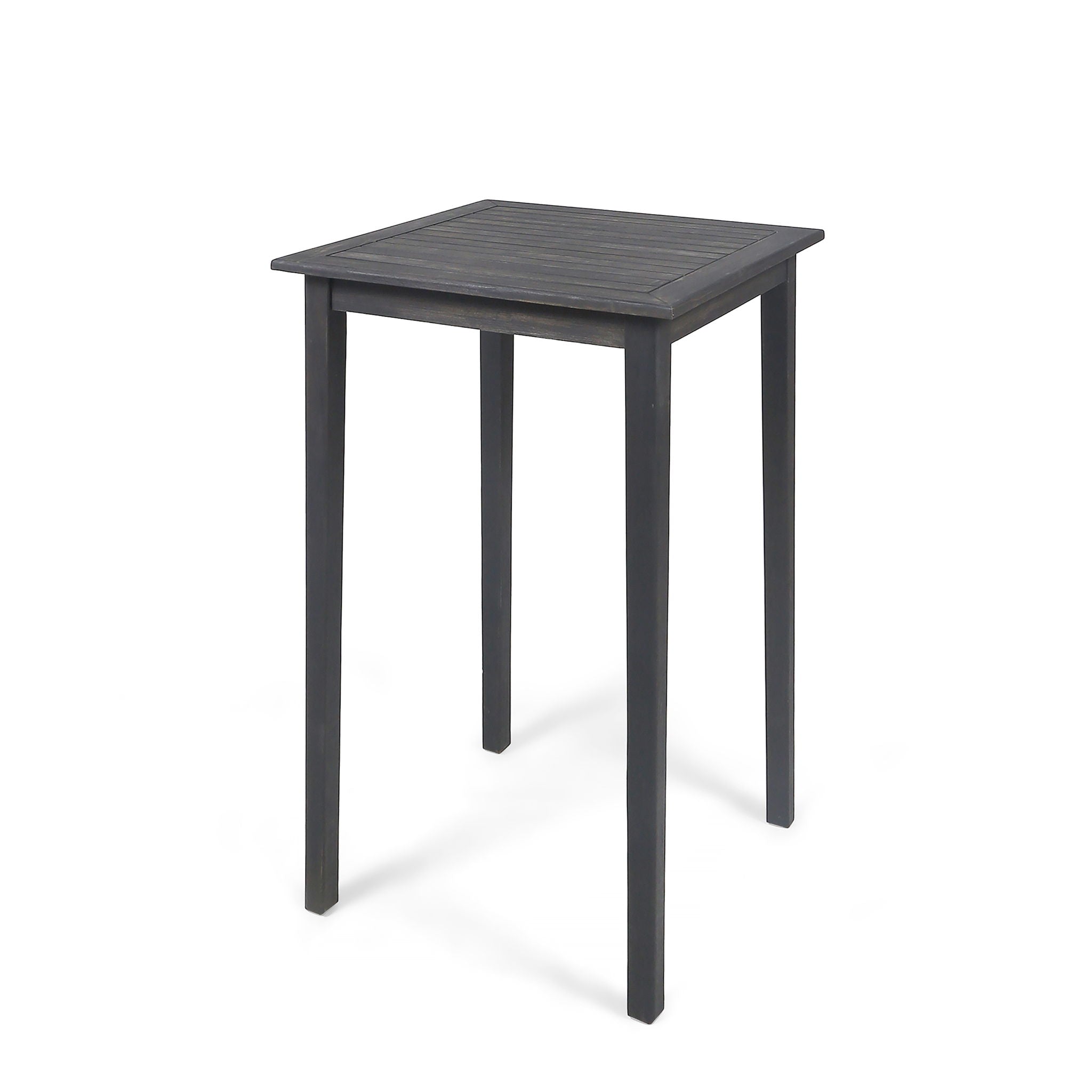 Outdoor Minimalist Acacia Wood Square Bar Table by HouseOfZazla