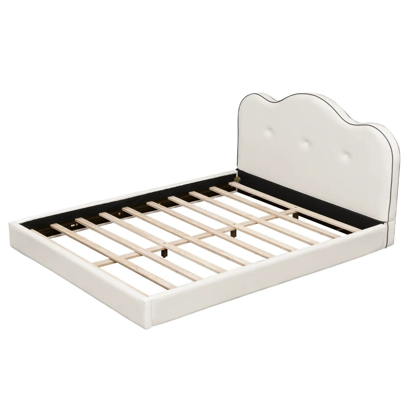 Upholstered Platform Bed With Sturdy Frame And Headboard by HouseOfZazla