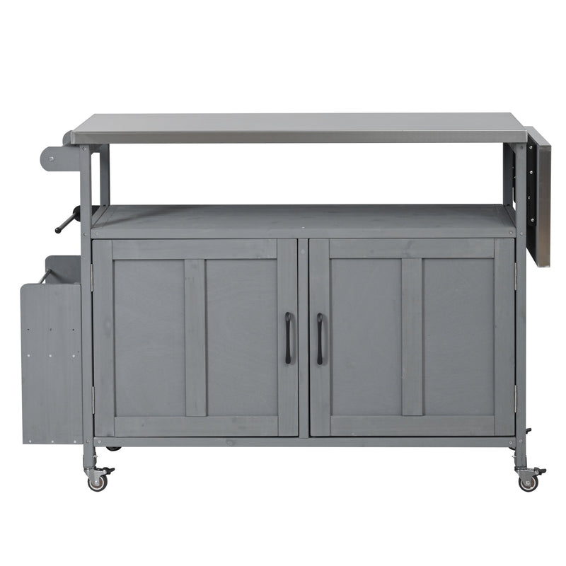 Foldable Outdoor Kitchen Island Patio Mobile Kitchen Cart by HouseOfZazla