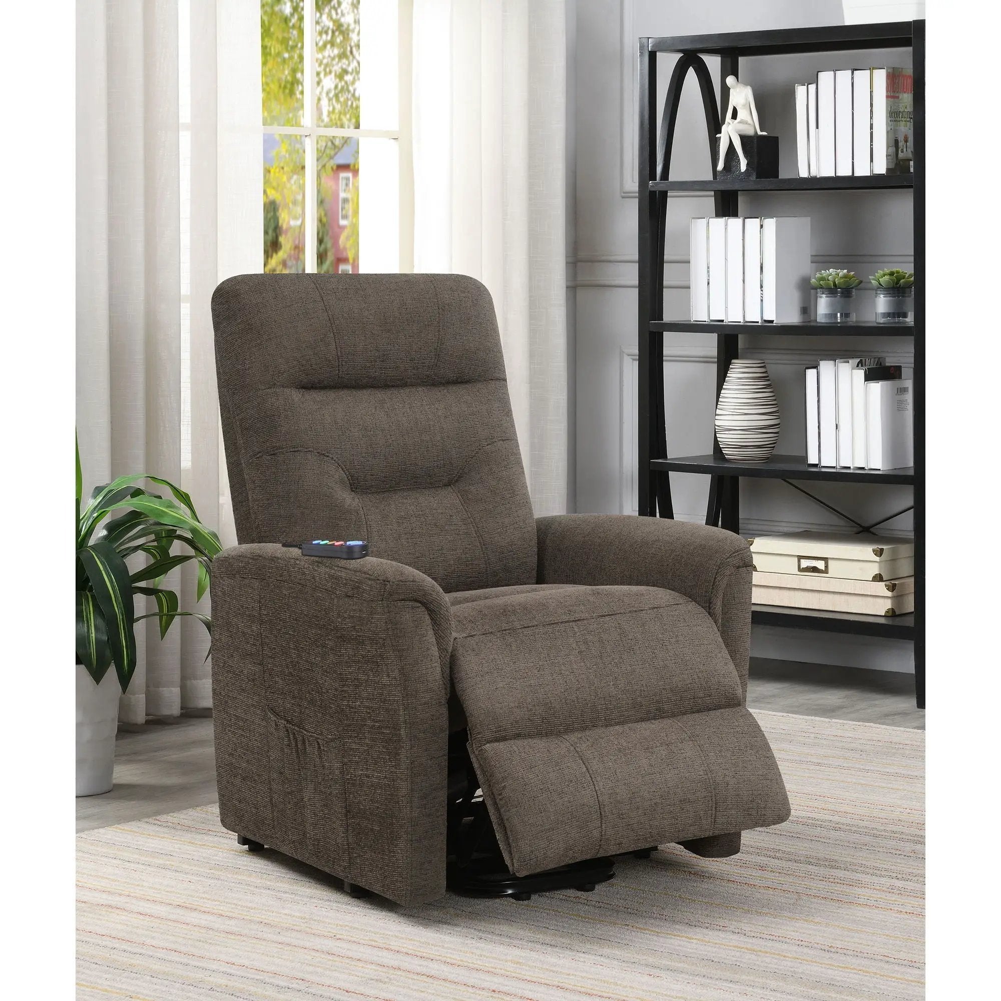 Parker - Upholstered Power Massage Chair With Heat And Massage Functions - Brown by HouseOfZazla