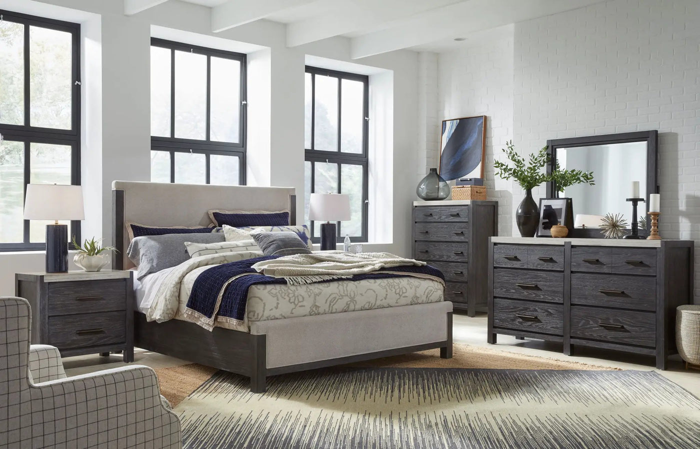 Plum Creek - Upholstered Panel Bed by Unique Piece Furniture