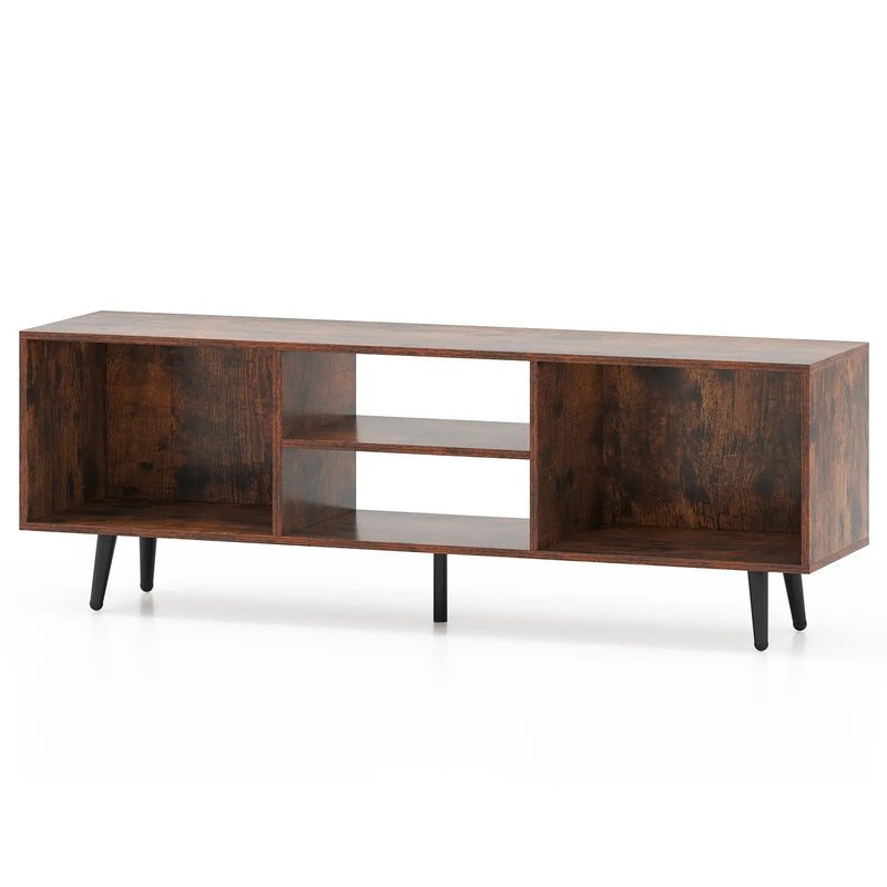 47.5 Inches TV Stand for 55-Inch TV with Compartments and Metal Legs by DirectDeals