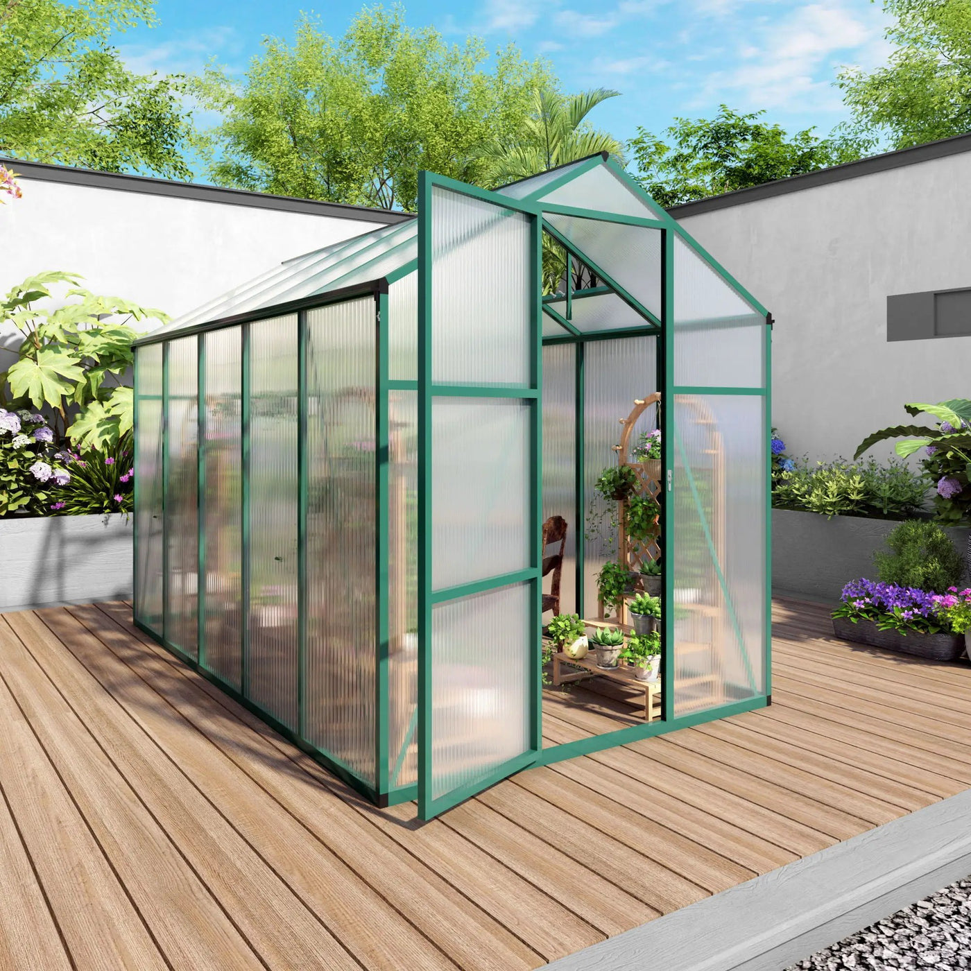 Polycarbonate Walk-In house, Raised Base For Outdoor In All Season by HouseOfZazla
