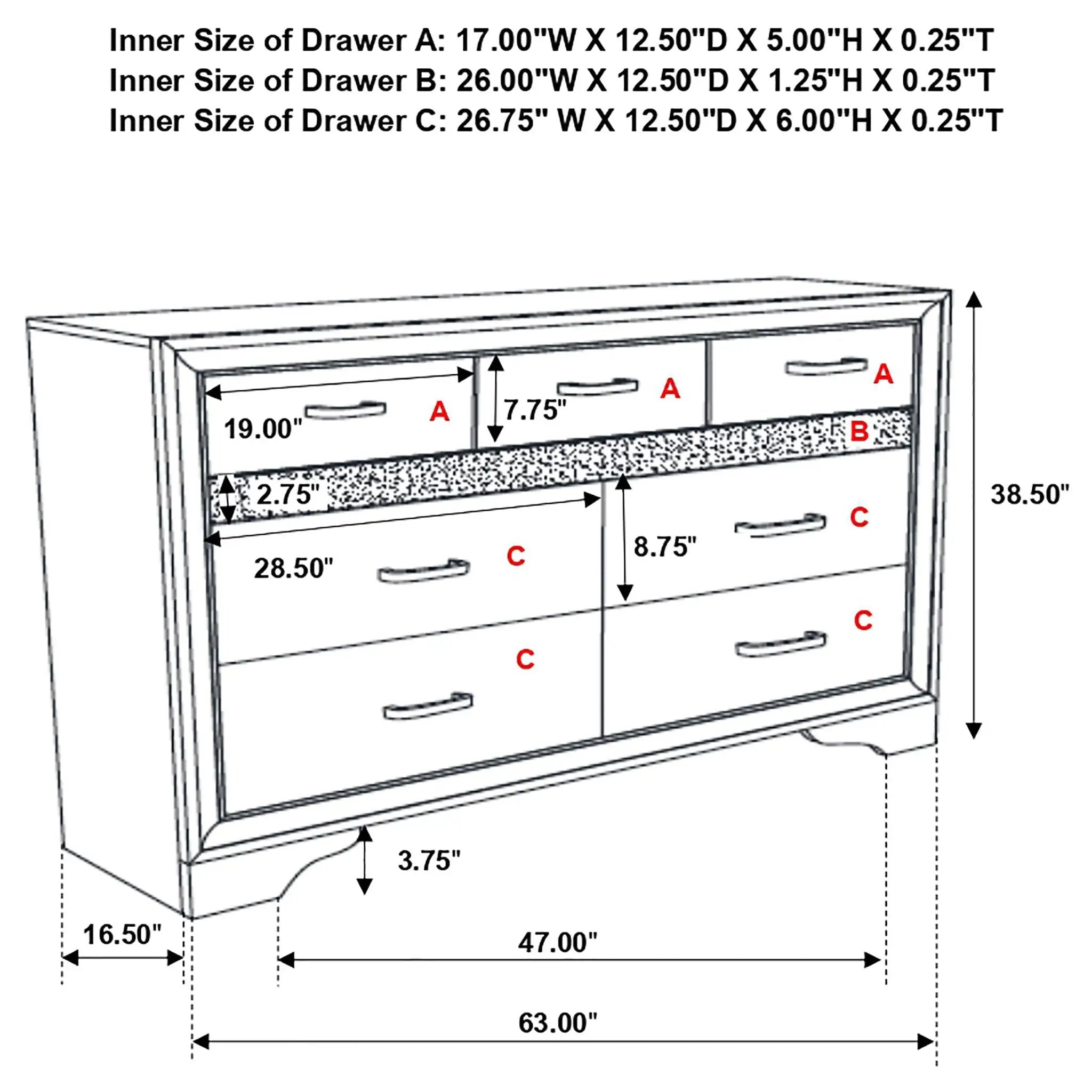 Annie - 9 Drawer Dresser