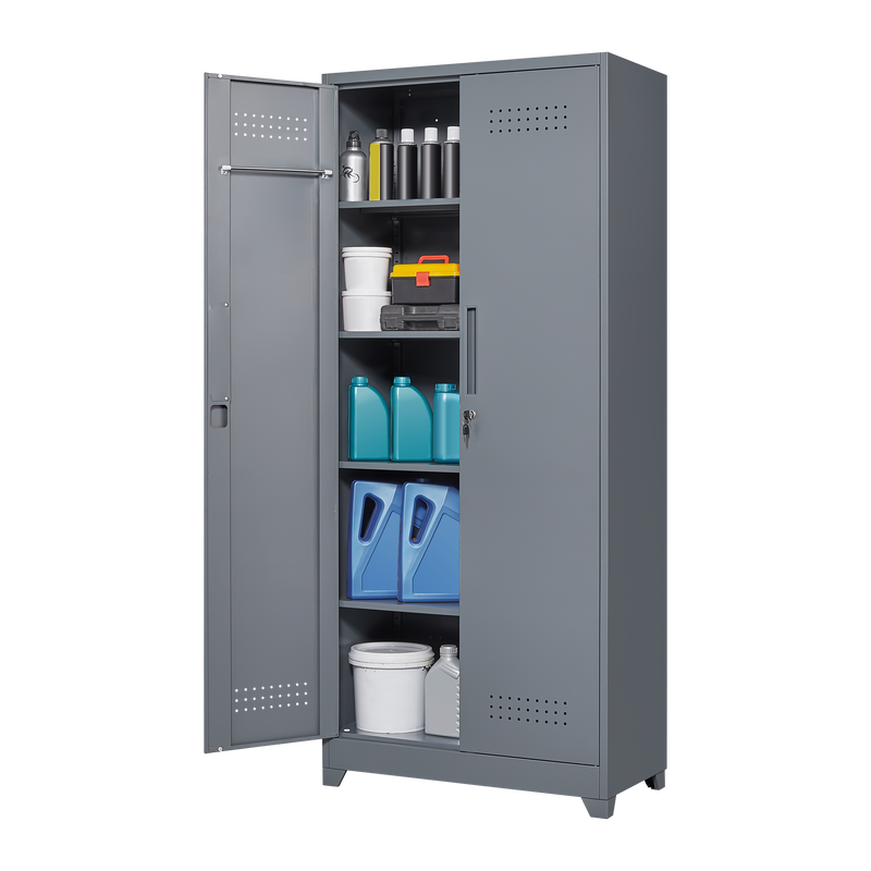 Gray And Metal Storage Cabinet by HouseOfZazla
