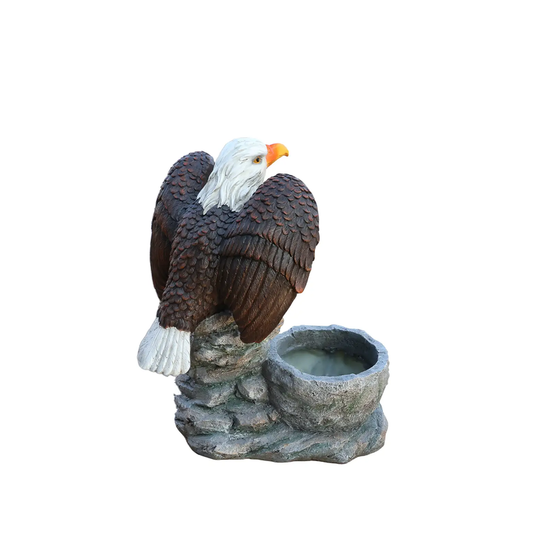 Standing Eagle Statue Garden Planter on Faux Stone Base by HouseOfZazla
