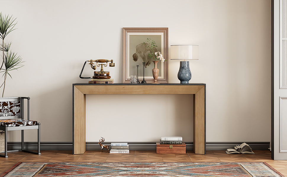 Mirod Elegant Console Table with Fireplace Design – Wood Veneer, photo 2 of 9