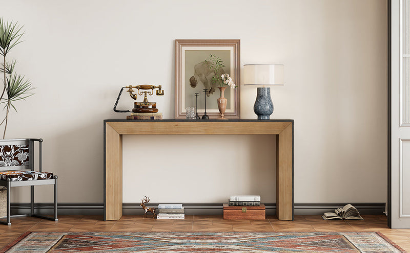 Mirod Elegant Console Table with Fireplace Design – Wood Veneer, photo 2 of 9