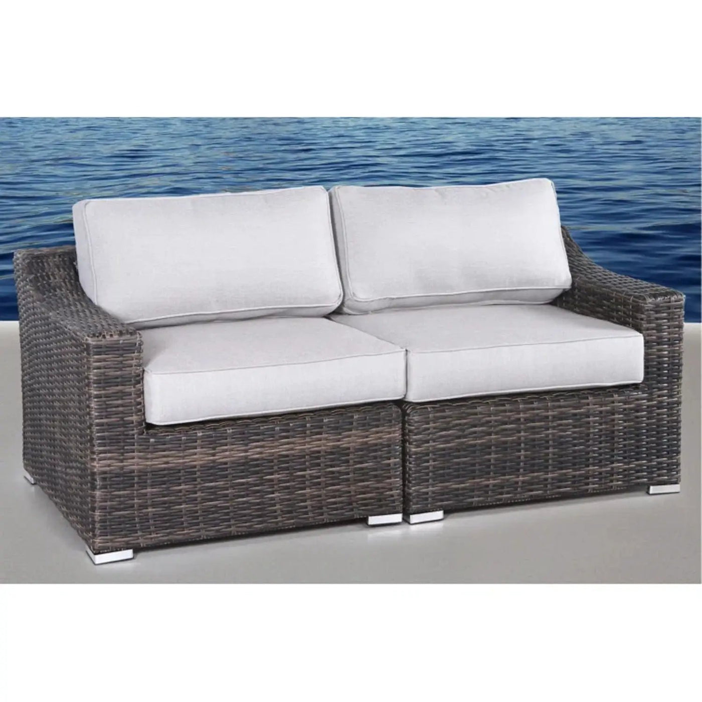Chic Wide Outdoor Loveseat With Cushions by Unique Piece Furniture
