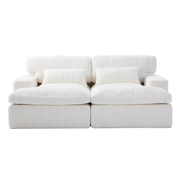 Double Chaise Lounge Chair, Oversized Upholstered Sleeper Cloud Couch
