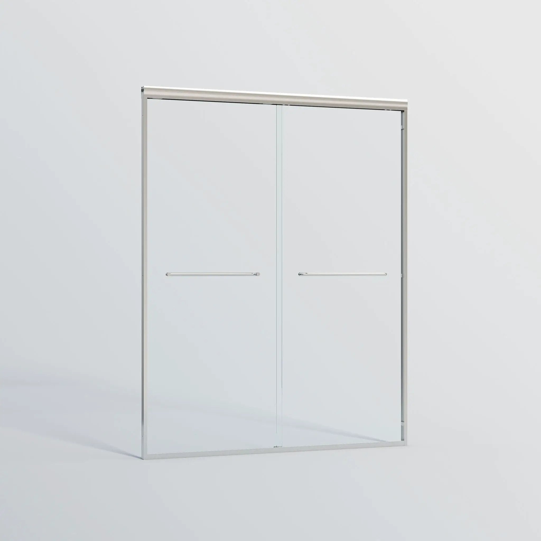 Double Sliding Shower Door, Semi-Frameless Bypass Bathroom Sliding Door With 1/4" (6 Mm) Tempered Glass For Walk-In Shower by HouseOfZazla