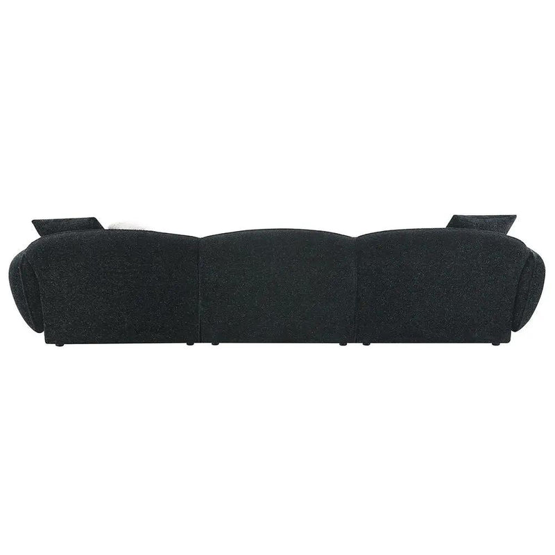Lucifer - Sectional Sofa With 3 Pillows - Black Shimmer Chenille by Unique Piece Furniture