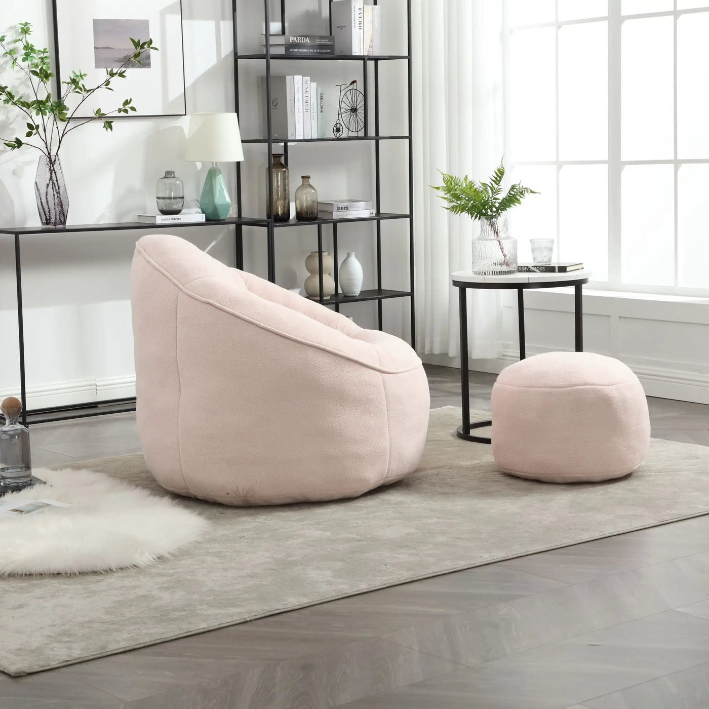 Bedding Bean Bag Sofa Chair High Pressure Foam With Footrest by HouseOfZazla