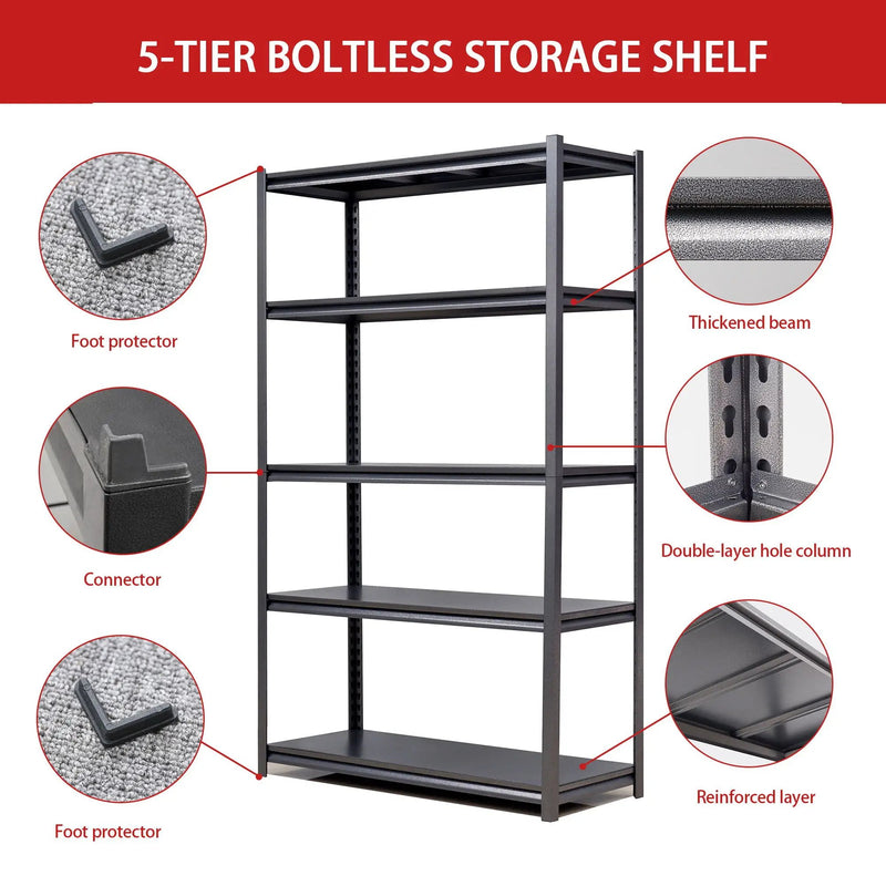 Industrial Heavy Duty Metal Garage Shelving Unit, Adjustable Storage Rack by HouseOfZazla