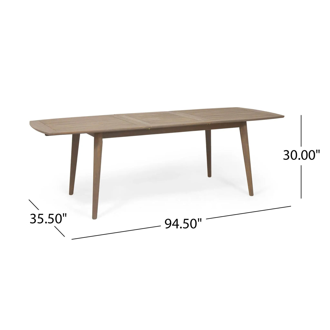 Modern Outdoor Dining Set With Expandable Acacia Wood Table by HouseOfZazla