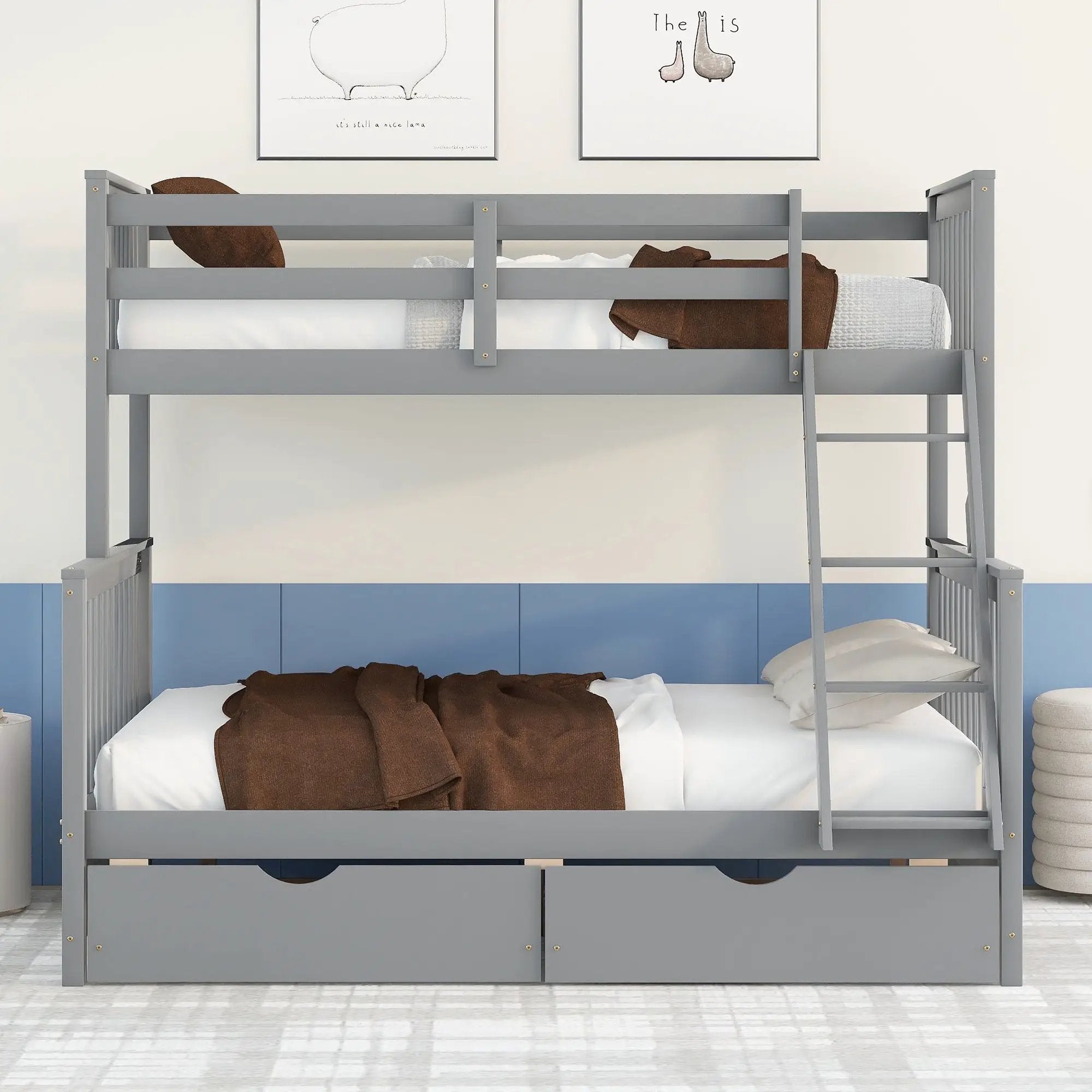 Bunk Bed With Ladders And 2 Storage Drawers by Unique Piece Furniture