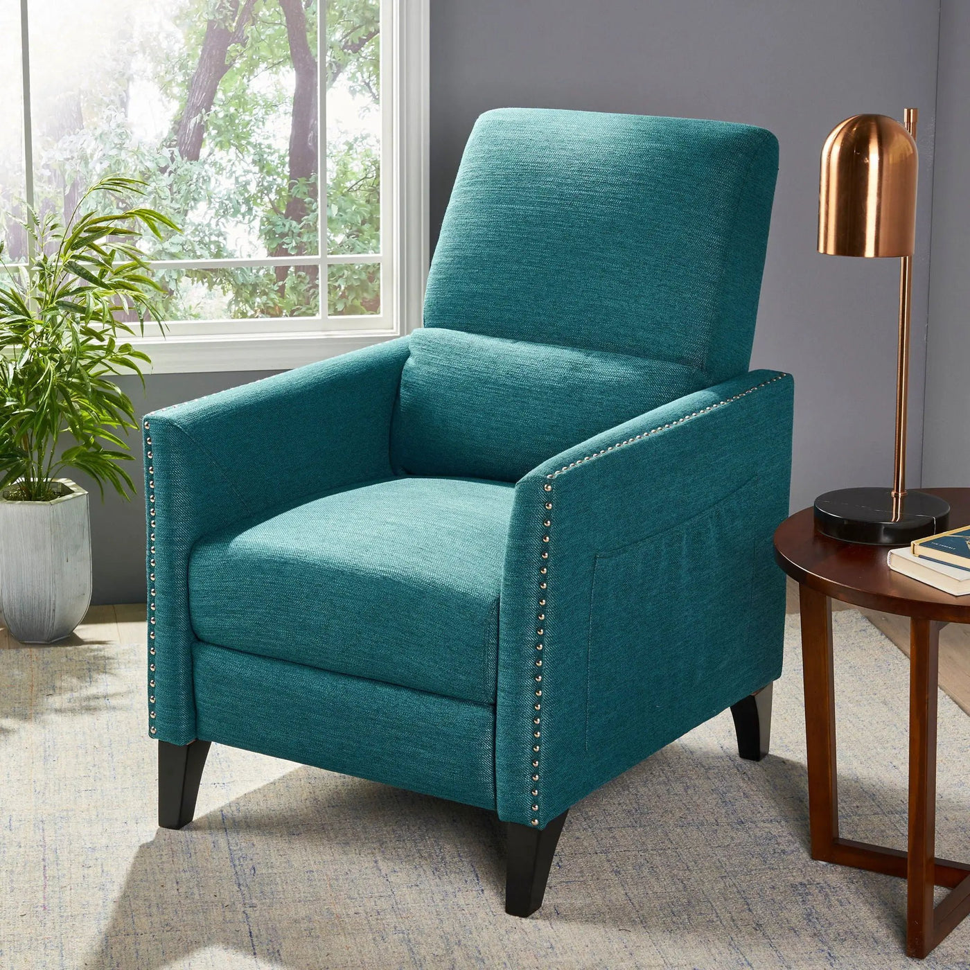 Kiersten - Contemporary Fabric Pushback Recliner by Unique Piece Furniture
