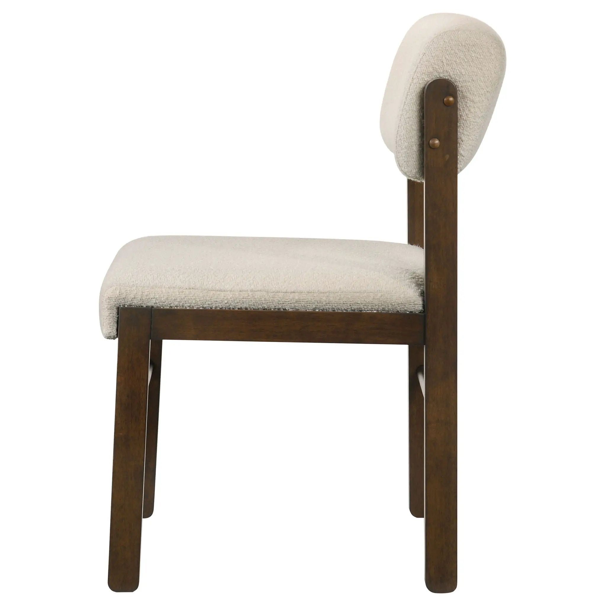 Kehoe Upholstered Dining Side Chair Cream and Walnut (Set of 2) by Unique Piece Furniture
