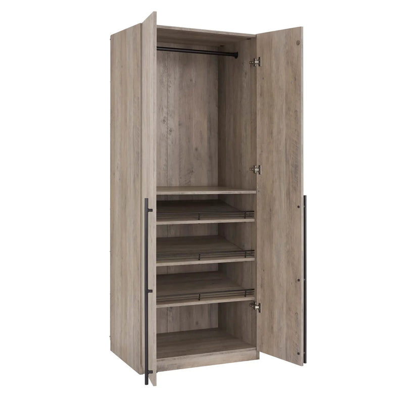 Lee - Free Standing Wardrobe Closet With Adjustable Shoe Shelves by HouseOfZazla