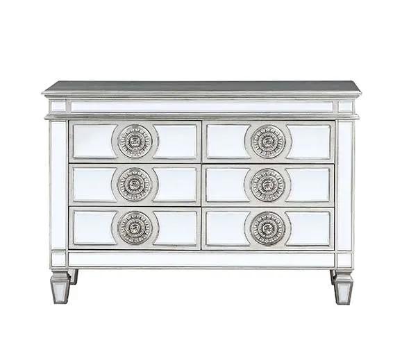 Varian - 34" Server - Mirrored & Antique Platinum by Unique Piece Furniture