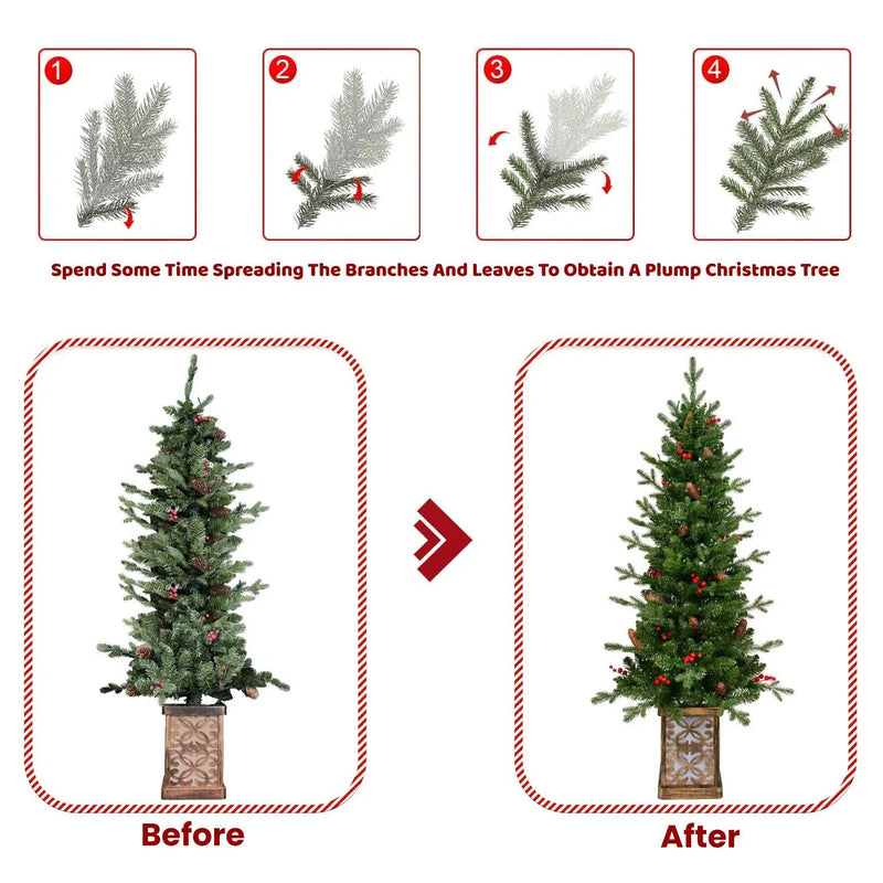 4FT Pre-Lit Christmas Tree by HouseOfZazla