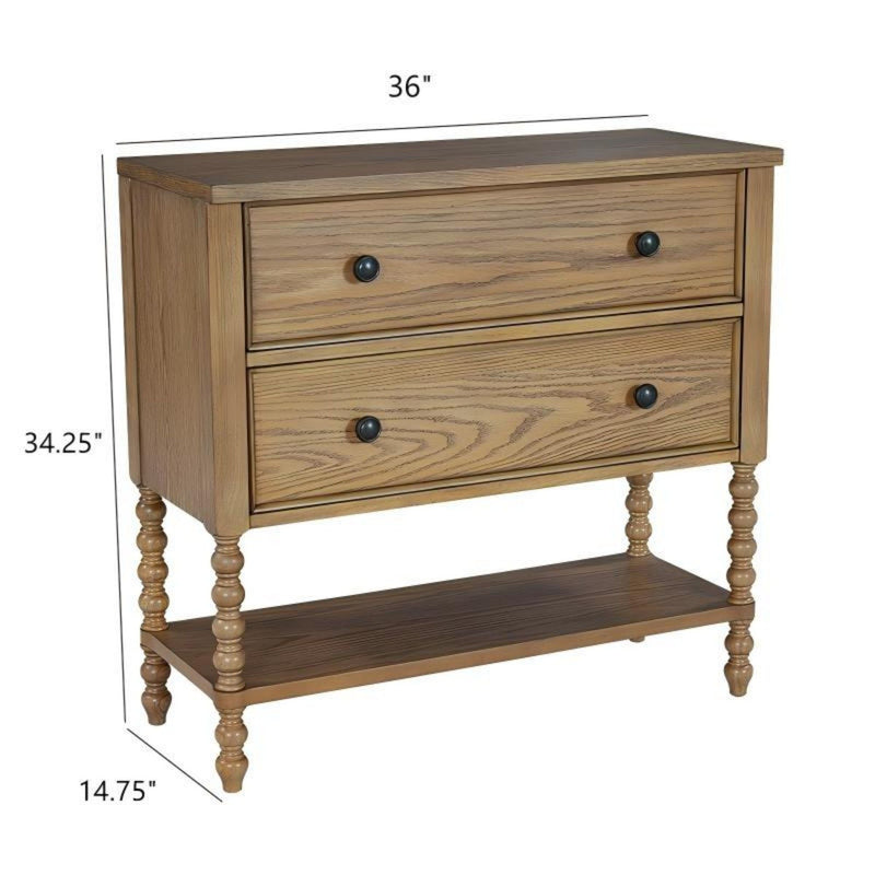 2 Drawer Accent Chest with Spacious Storage - Natural, photo 6 of 10