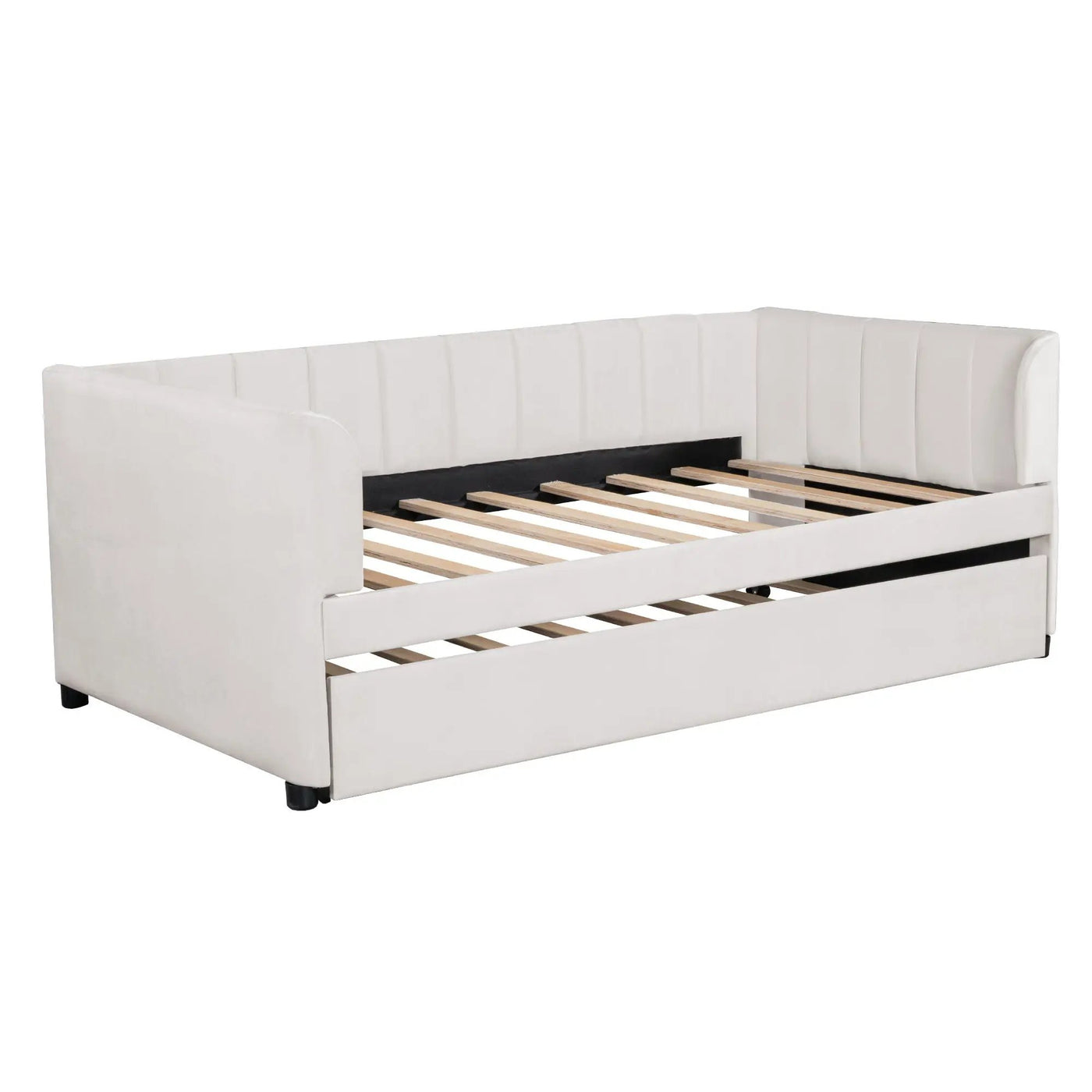 Upholstered Daybed With Ergonomic Design Backrest by HouseOfZazla