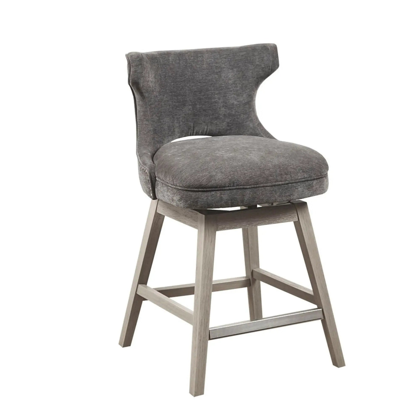 360 Degree Swivel Counter Stool With Silver Detailing by HouseOfZazla