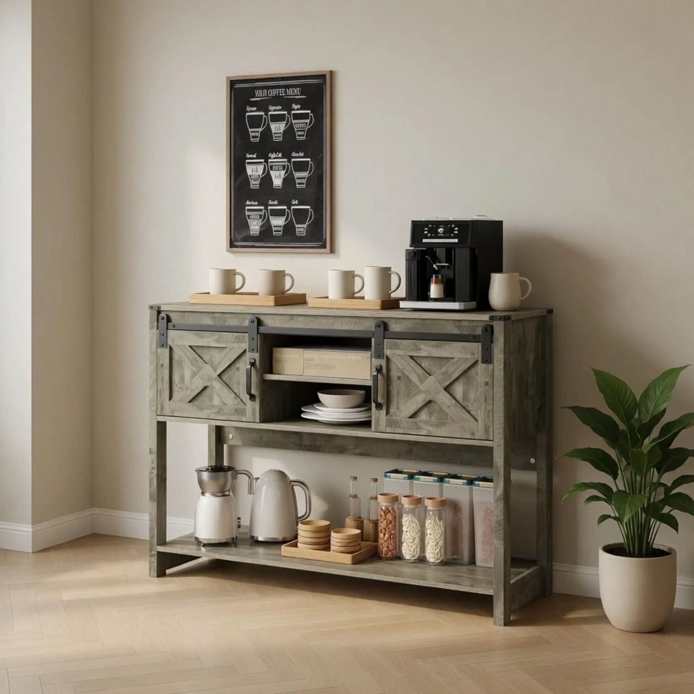 Farmhouse Entryway Table With Sliding Barn Door by HouseOfZazla