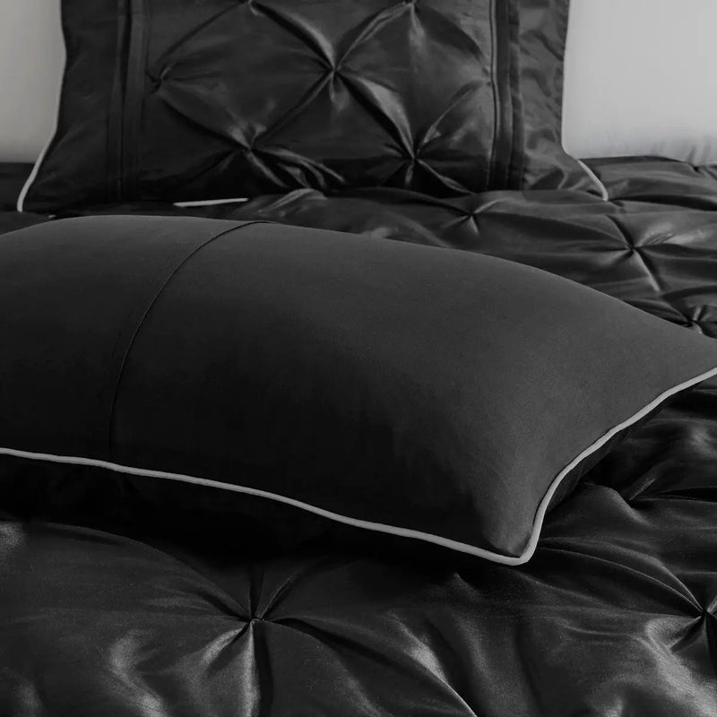 7 Piece Tufted Comforter Set Black King by HouseOfZazla