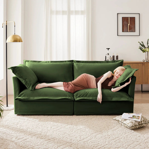 Modern Slipcovered 2-Seat Sofa
