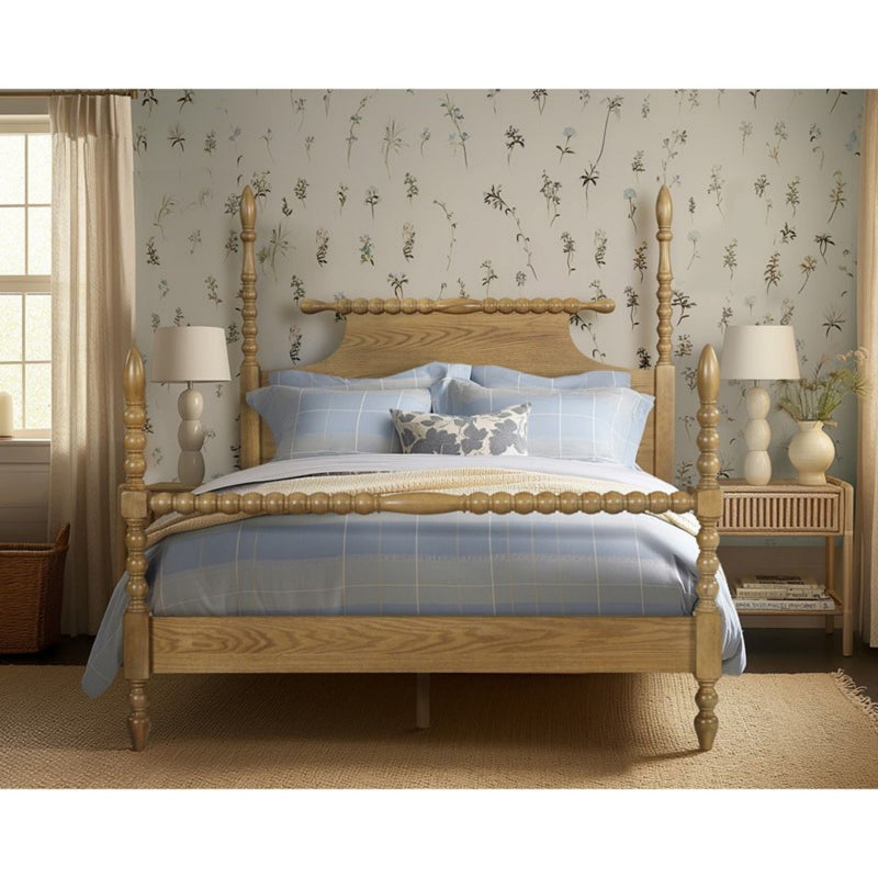 Queen Bed Turned Legs - Natural by HouseOfZazla