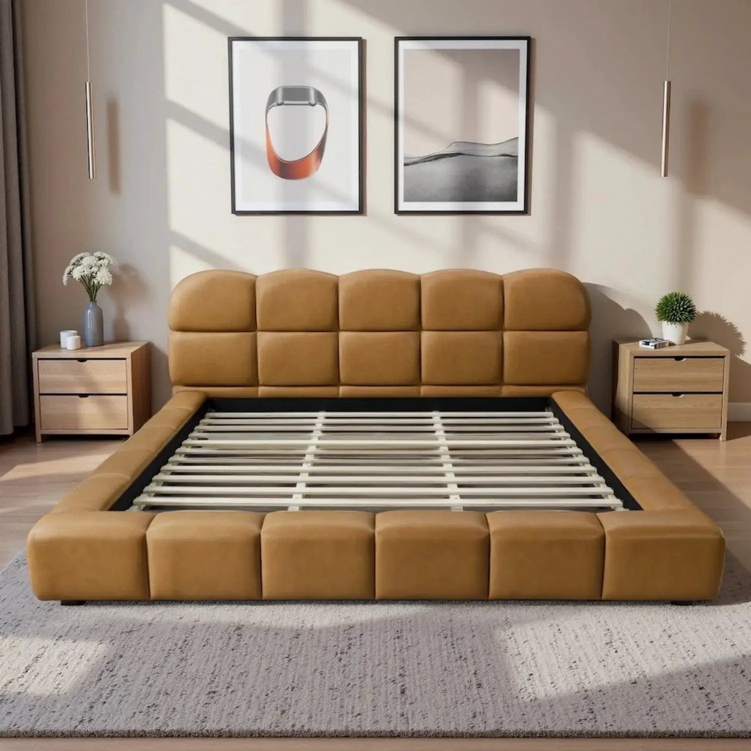 Roswell Luxurious King Size Platform Bed by HouseOfZazla