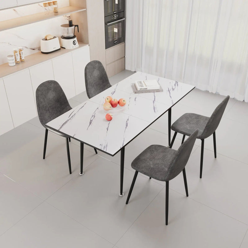 Modern Extendable Dining Table And Chair Set For 2 - 6 People by Unique Piece Furniture